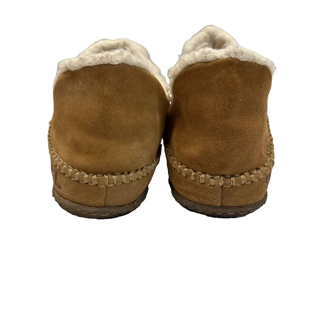 Sorel Manawan II Slipper Men 9 NM3477-286 Brown Faux Fur Lined Ankle Boot Suede